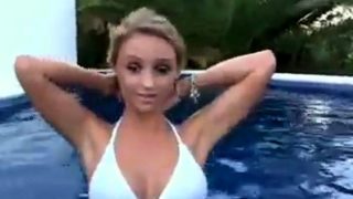 Beauty & Busty Strip off in the Pool - Softcore