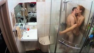 Cute redhead teen gets nailed by her boyfriend in the shower