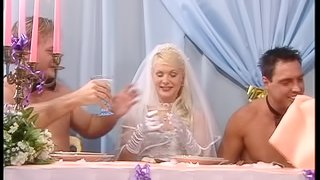Blonde Bride Kathy Anderson Gets Double Penetrated By Groom and Best Man