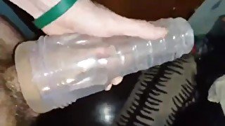 Solo fleshlight fun.  (Sorry about background noise)