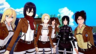 SHINGEKI NO KYOJIN FUCKFEST (Mikasa, Annie & more) (AOT) (3D Hentai)