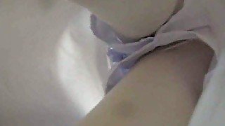 Nurse from local hospital flashes her upskirt on my hidden cam