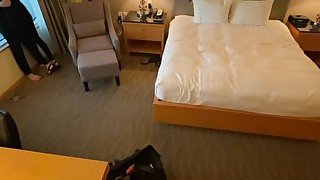 Shy girl fucked in her hotel room