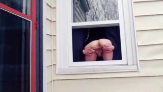 PISSING OUT WINDOW 3X!!! - GIRLFRIEND CAUGHT ON TAPE