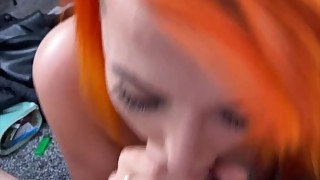 Little redhead spinner deepthroats thick cock for CUM on her face (MASSIVE FACIAL) - Adverse Beauty