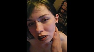 Little slut face fuck and big cumshot