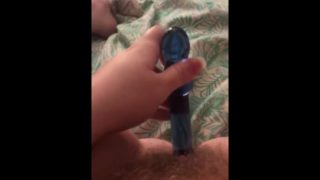 Fucking my boy pussy deep with glass dildo FTM