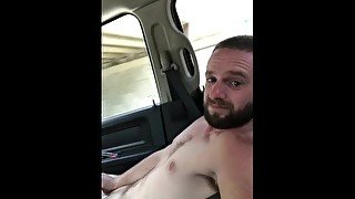 Riding in a car naked.  Flashing a trucker.  Stroking.