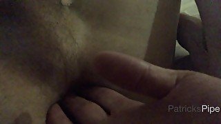 My straight friend fingers my wet hole with his cum