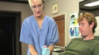 Spex nurse makes client spray a load of cum