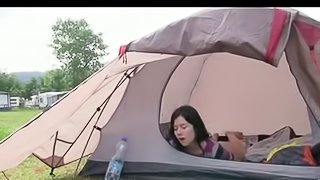 Naughty teen camping masturbation