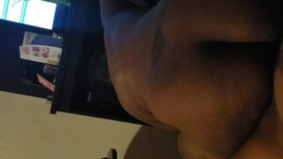Phat ass black girl rides reverse cowgirl