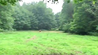 Fuck me hard, Young couple fuck in the German  forest first time.