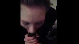 Cute chick sucks a black cock for the first time