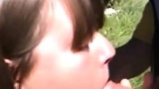 Young mother sucking me in public