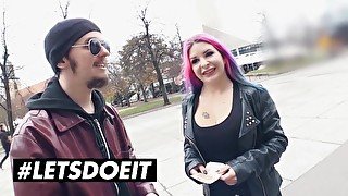 BUMSBUS - Huge Tits Aviva Rocks Tries Rough Sex In Public - LETSDOEIT