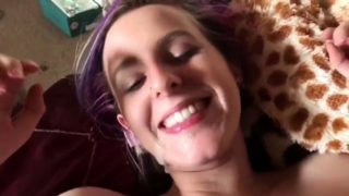 Adorable amateur teen gets nailed hard and facialized in POV