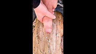 Huge cumshot in forest