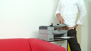 Gay Guy Photocopies His Cock Then Sucks His Co-Worker