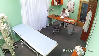 Doctor fucks blonde sales woman in an office