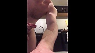 Sexy man wiggles ass while doing dishes )