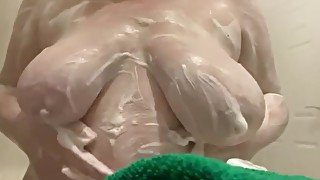 Soapy tit massage