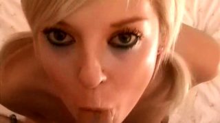 Cute blonde teen girlfriend awesome POV blowjob