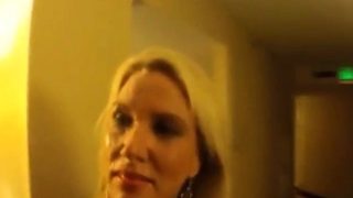 Cum walk through hotel lobby