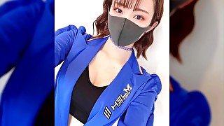 スタイルがよくて巨乳のマスク美人にぶっかける／Massive ejaculation on a beautiful busty mask with good style