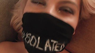 COVID -19 Fucking with protective mask and gloves and big load creampie