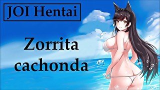 JOI hentai con una zorrita cachonda, en español.