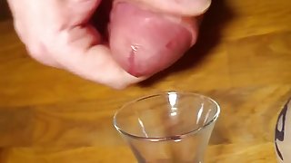 120fps close up huge cum shot to shot glass