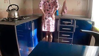 Hot Wife Doggystyle Sex in Lingerie in the Kitchen - Cum on Tits