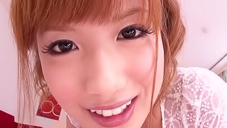 Cute babe Rio Fujisaki lets a man plow her tight pussy