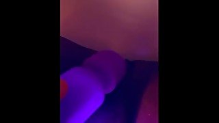 Masturbating with my Purple Mini Wand