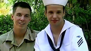 Gay military Jeremy Haynes and Matt Reynolds fucking outdoor