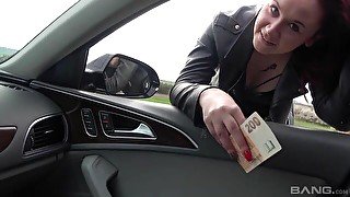 Street Whore Nina Gives A Roadside Blowie