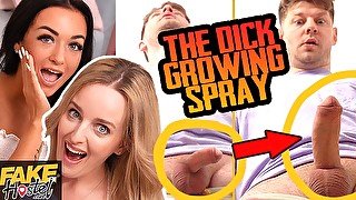 Fake Hostel - Micro Penis guy grows 8 inches with Dick Growing Spray and gets into a threesome