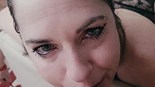 Submissive Slut Intense Face Fuck, Gagging, Drooling, Spit, Facial Cumshot and Smeared Makeup