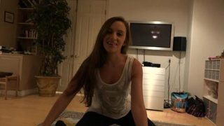 She flaunts her beautiful high arched feet before she makes you cum