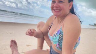 # férias adultas 2021- segundo dia na praia- Bom dia ao sexo com porra na boca na praia