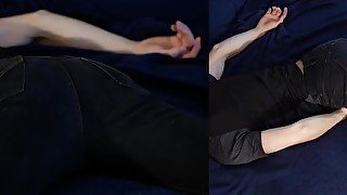 Long edging session with dual prostate / cock orgasms, soft anal fingering