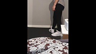 ONLYFANS LEAK Step Mom in black leggings Blowjob and Hard Fuck with step son