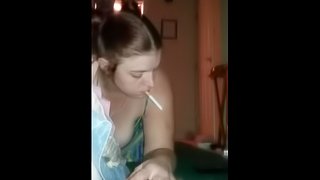 Sexy green eyed redhead smokinggets fucked