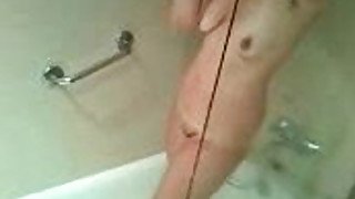 Cute gf showering