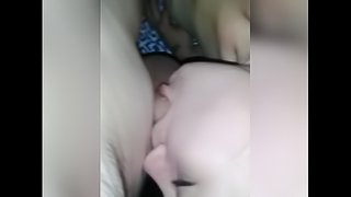 She moans while sucking it