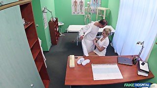 Naughty doctor slides his prick in orgasmic pussy of a sexy nurse