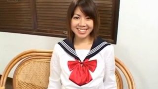 Ai kaji in school uniform sucks cock