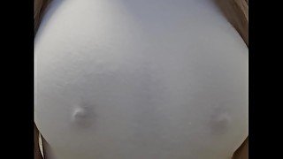 Wet T-shirt big tits soap shower blonde