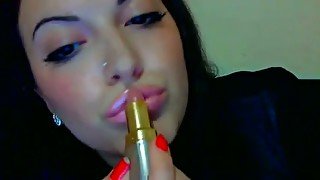 Smoking fetish webcam solo clip with a beautiful brunette